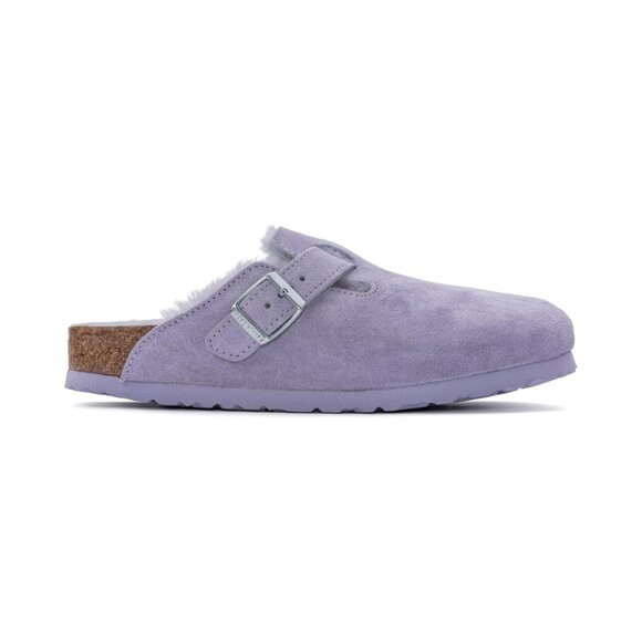 Birkenstock Boston Shearling Soft Footbed Suede Purple Fog Unisex Clog